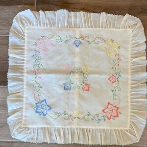 Vintage embroidered square pillow cover